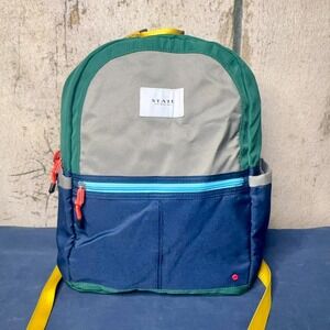 STATE Kane Backpack Color-Block School Travel Multi Compartment Full Zip Learn
